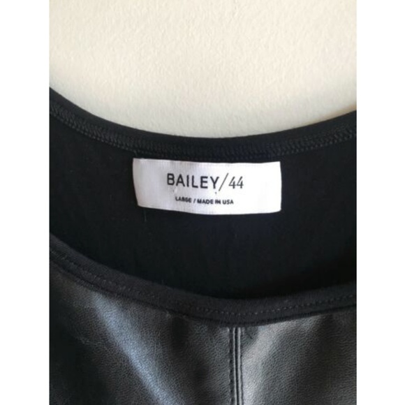 Bailey 44 Black Faux-Leather Sleeveless top - Picture 2 of 4